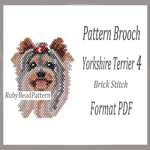 Yorkshire Terrier 4 bead brooch pattern, Dog beaded pattern, Dog beading pattern, Dog bead pattern, Animals bead pattern, Beading PDF file