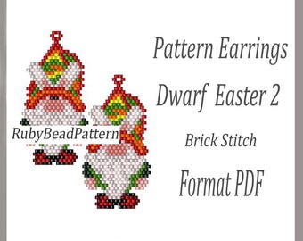 Dwergpaaspatronen 2 kralenoorbellen, patronen met dwergkralen, dwergkralenoorbellen, patronen met dwergkralen, patronen oorbellen, kralendwerg