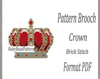 Crown bead brooch patterns, Crown beaded patterns, Crown beading patterns, Crown bead pattern, Crown bead patterns, Beading, Beaded Crown