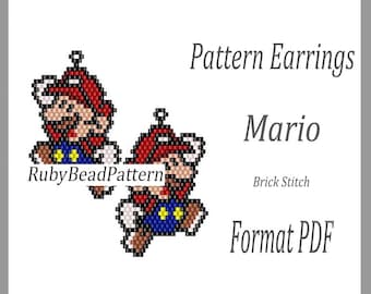 Mario bead earrings patterns, Mario beaded patterns, Mario bead earrings patterns, Mario beading patterns, Beading, patterns PDF file