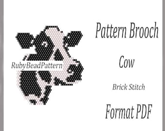 Cow bead brooch patterns, Cow beaded patterns, Cow beading patterns, Cow bead pattern, Animals bead patterns, Beading, Beaded Cow