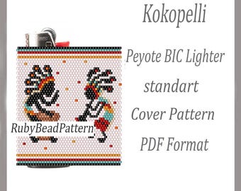 Kokopelli Perlen Hülle Feuerzeug BIC Muster, muster Hülle Feuerzeug, Kokopelli Perlen Muster, Kokopelli Perlen Peyote Muster, Beading Kokopelli