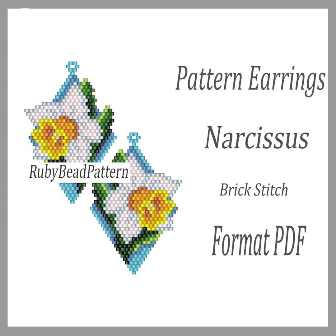 Narcissus Bead Earrings Patterns, Narcissus Bead Patterns, Flowers ...