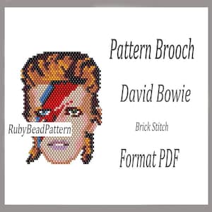 David Bowie bead brooch pattern, David Bowie beaded pattern, David Bowie beading pattern, David Bowie bead pattern, David Bowie, Beading