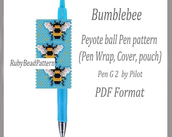 Bumblebee perlen stift wraps, Bumblebee perlen stift wraps, Bumblebee perlen muster, Bumblebee perlen peyote muster, Bumblebee perlen muster