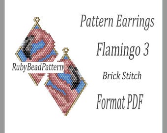 Flamingo 3 kralenpatroon oorbellen, flamingo kralenpatroon, flamingo kralenoorbellenpatroon, flamingo kralenpatroon, kralen, flamingo