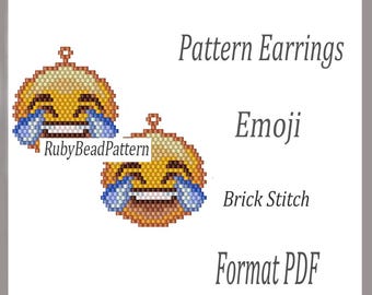 Patrones de pendientes de cuentas de emojis, patrones de cuentas de emojis, patrón de pendientes de cuentas de emojis, patrones de cuentas, abalorios, archivo PDF de punto ladrillo de cuentas