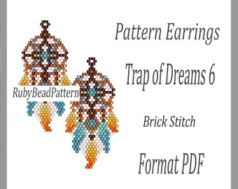 Trap of Dreams 6 Perlen Ohrringe Muster, Trap of Dreams Perlen Muster, Trap of Dreams Ohrringe Muster, Traumfänger Perlen Muster Bead