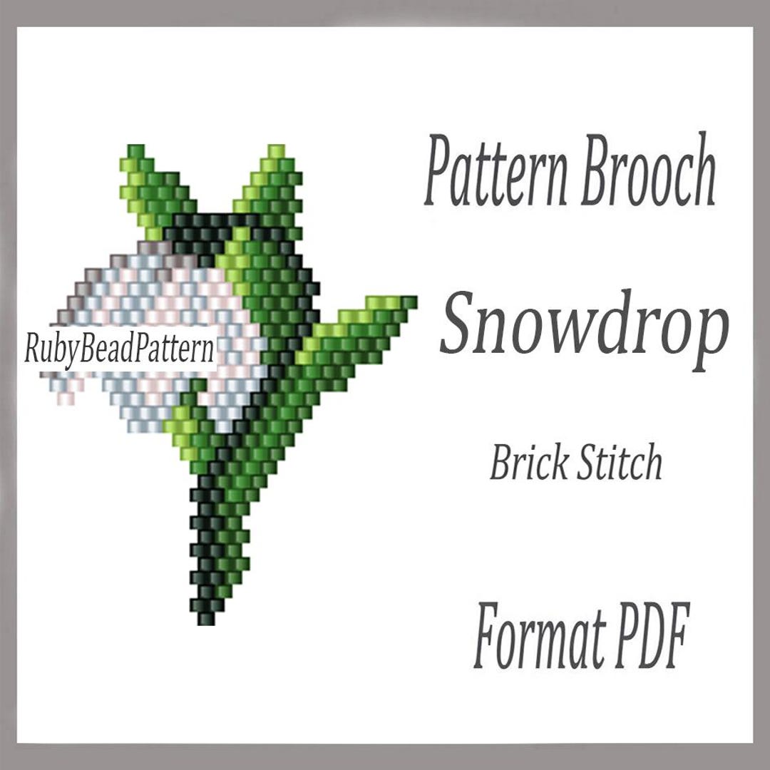 Snow Drop Pattern Snowdrop Bead Brooch Patterns, Snowdrop Beaded Patterns, Snowdrop ...