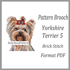 Yorkshire Terrier 5 bead brooch pattern, Dog beaded pattern, Dog beading pattern, Dog bead pattern, Animals bead pattern, Beading PDF file
