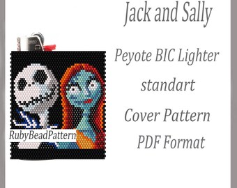 Jack und Sally Tasche Feuerzeug BIC Muster, Muster leichter BIC-Muster, Jack und Sally Perlenmuster, Jack und Sally Perlenmuster, Beading