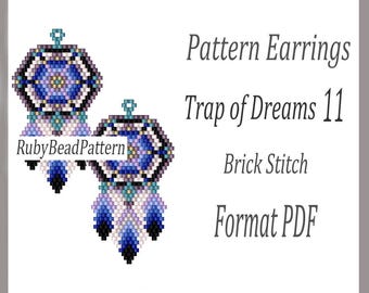 Trap of Dreams 11 Perlen Ohrringe Muster, Trap of Dreams Perlen Muster, Trap of Dreams Ohrringe Muster, Traumfänger Perlen Muster Bead