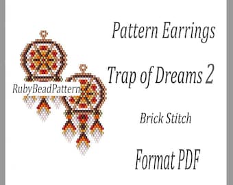 Trap of Dreams 2 Perlen Ohrringe Muster, Trap of Dreams 2 Perlen Muster, Trap of Dreams Ohrringe Muster, Traumfänger Perlen Muster Bead