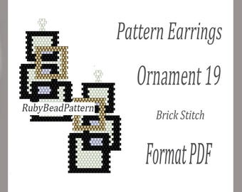 Ornament 19 patronen kralenoorbellen, luipaardkralenpatronen, luipaardkralenoorbellen, luipaardkralenpatronen, kralen, kralenpatroon