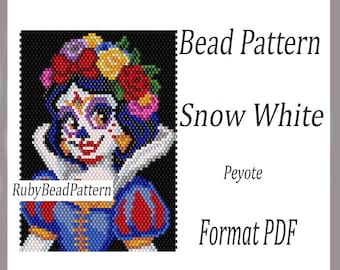 Sneeuwwitje mini-tapijtkralenpatronen, sneeuwwitje kralenpatronen, sneeuwwitje kralenpatronen, sneeuwwitje kraal peyote, pdf-bestand kralen