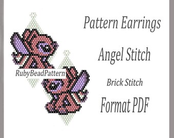 Patrones de pendientes de cuentas Angel Stitch, patrones de cuentas Angel Stitch, patrones de pendientes de cuentas Angel, patrones de Brick Stitch, abalorios