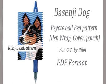 Basenji Dog-kralenpennen Pilot G2, Basenji Dog-kralencoverpen, Basenji Dog-kralenpatronen, Peyote-patronen hondenkralen, pdf-bestand
