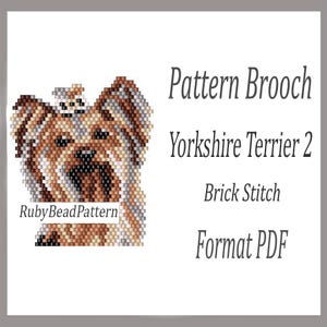 Yorkshire Terrier 2 bead brooch pattern, Dog beaded pattern, Dog beading pattern, Dog bead pattern, Animals bead pattern, Beading PDF file