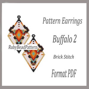 Buffalo 2 pärlörhängen mönster, Buffalo pärlörhängen mönster, Buffalo pärlörhängen mönster, Buffalo pärlörhängen mönster, Pärlor, Pärlor Buffalo