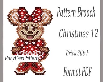 Christmas 12 bead brooch patterns, Christmas beaded patterns, Christmas beading patterns, Christmas beading pattern, Beading, Christmas bead
