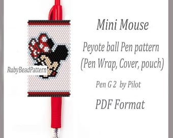 Mini Maus Perlenstift Wraps Pilot G2, Mini Maus Muster, Perlenabdeckung Stift, Perlenmuster, Perlenmuster Peyote, PDF-Datei