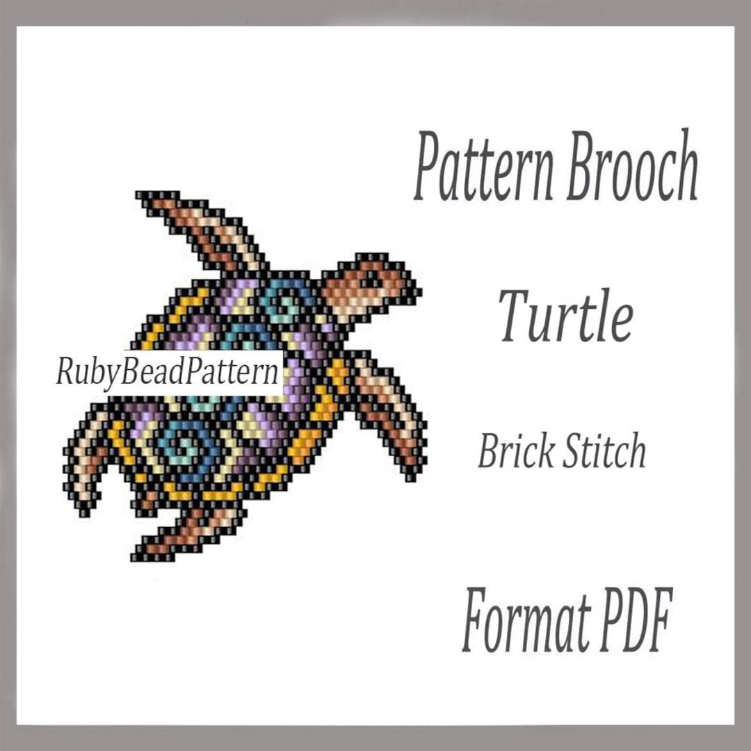 Turtle Bead Brooch Pattern, Turtle Beaded Pattern, Turtle Beading ...