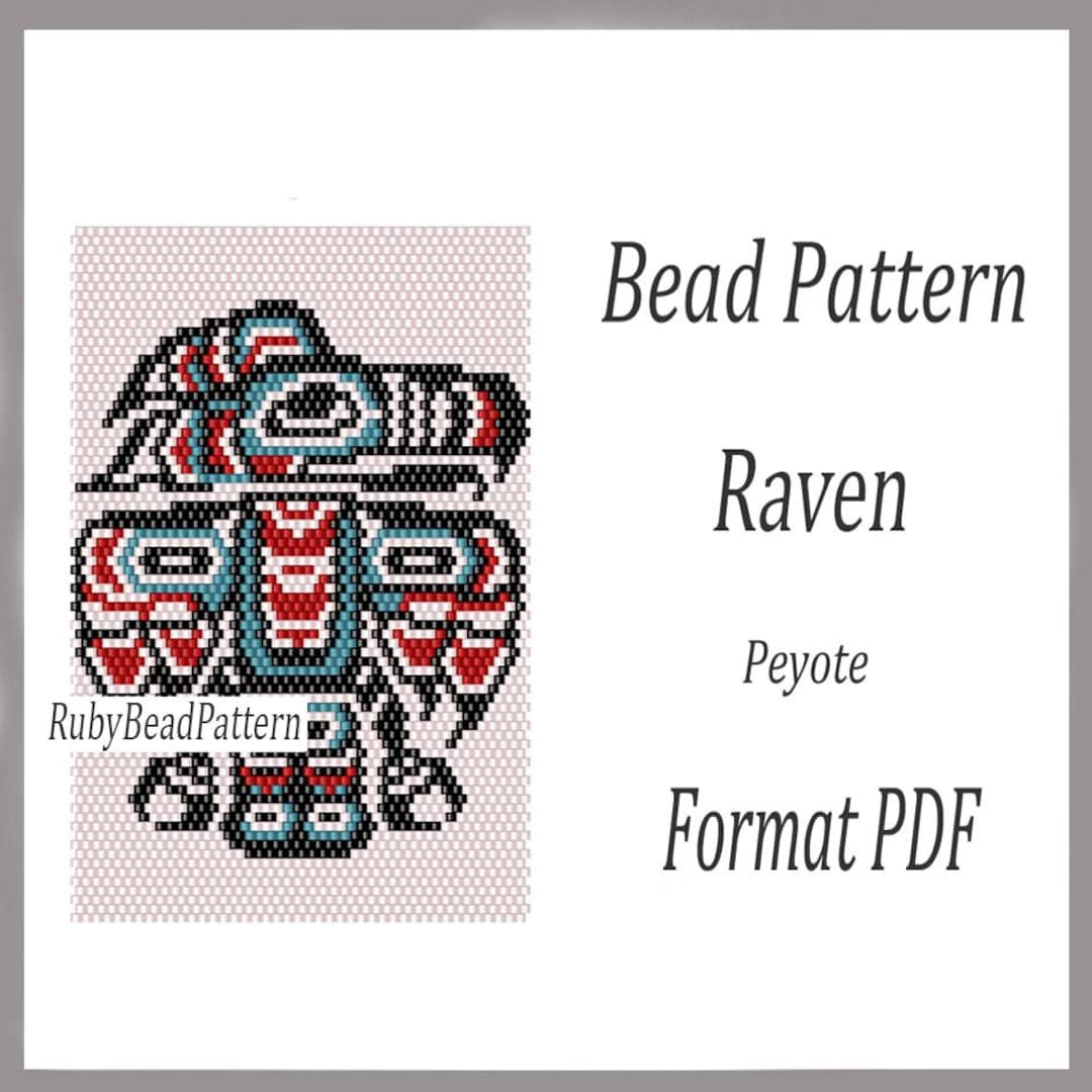 Raven Mini Tapestry Bead Patterns, Raven Beaded Patterns, Raven Beading ...