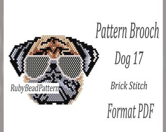 Dog 17 bead brooch pattern, Dog beaded pattern, Dog beading pattern, Dog bead pattern, Animals bead pattern, Beading, Dog bead, Beaded Dog