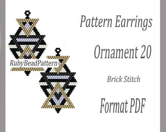 Ornament 20 kralenoorbellenpatronen, luipaardkralenpatronen, luipaardkralenoorbellen, luipaardkralenpatronen, kralen, kralenpatroon