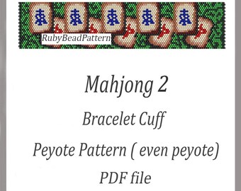 Mahjong 2 bead bracelet, Mahjong bead patterns, Mahjong beaded patterns, Bracelet bead even peyote patterns, Beading PDF file