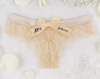 Custom Bridal Lace Thongs, Future Mrs Underwear