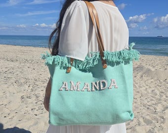 Personalized Beach tote bag, Bridesmaids Gifts, Bachelorette Beach bags