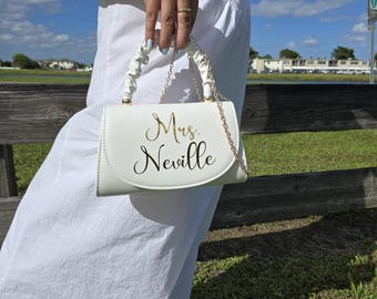 Bolso de mano personalizado para la futura novia, bolso de boda a medida.