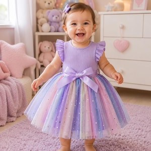 pastel baby dress The Baby Keira Dress in Pastel Trellis 18-24M