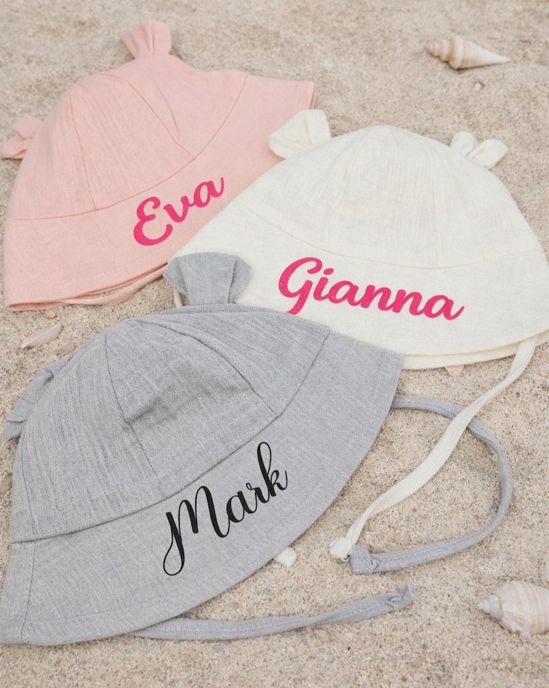 Personalized Baby Sun Hat: Custom Name Bucket Hat With Bear Ears - Etsy