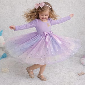 unicorn birthday dress 4t Girls Unicorn Princess Tulle Costume Dress Multicolor / 10Y main image 0