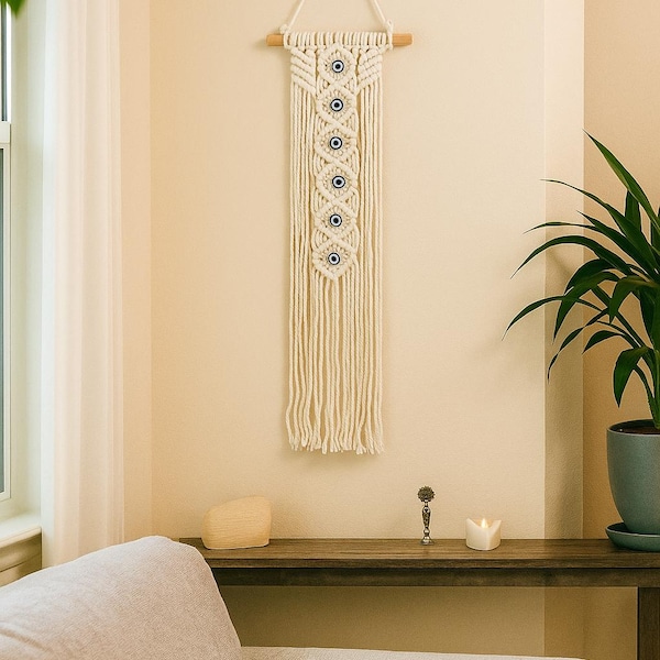 Evil Eye Macrame Wall Hanging: Protection for Home