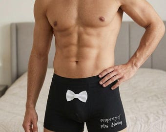 Groom Gift for Him, Custom Boxers, Underwear for Husband