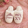 Custom Mis XV slippers, Quinceanera party slippers product logo