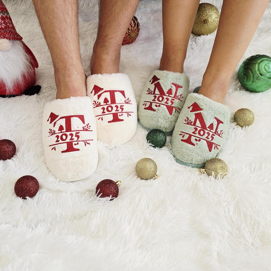 Personalized Christmas Slippers, Matching Family Holiday, 2026 Design ...