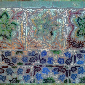 Antique tiles from Sintra, Portugal, 5.5"x4.25", blank.