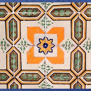 Antique tiles from Sintra, Portugal, 5.5"x4.25", blank.