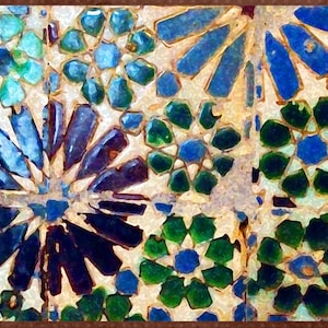 Antique tiles from Sintra, Portugal, 5.5&quot;x4.25&quot;, blank.