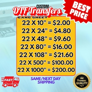 Custom DTF Transfers: Gang Sheet Heat Transfer Iron On