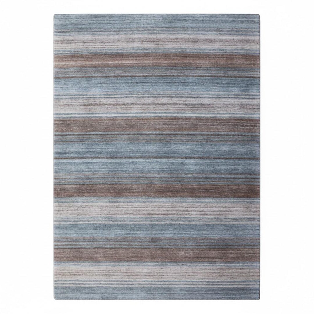 Modern Blue Grey Abstract Striped Area Rug – Elegant Comfort for Every ...