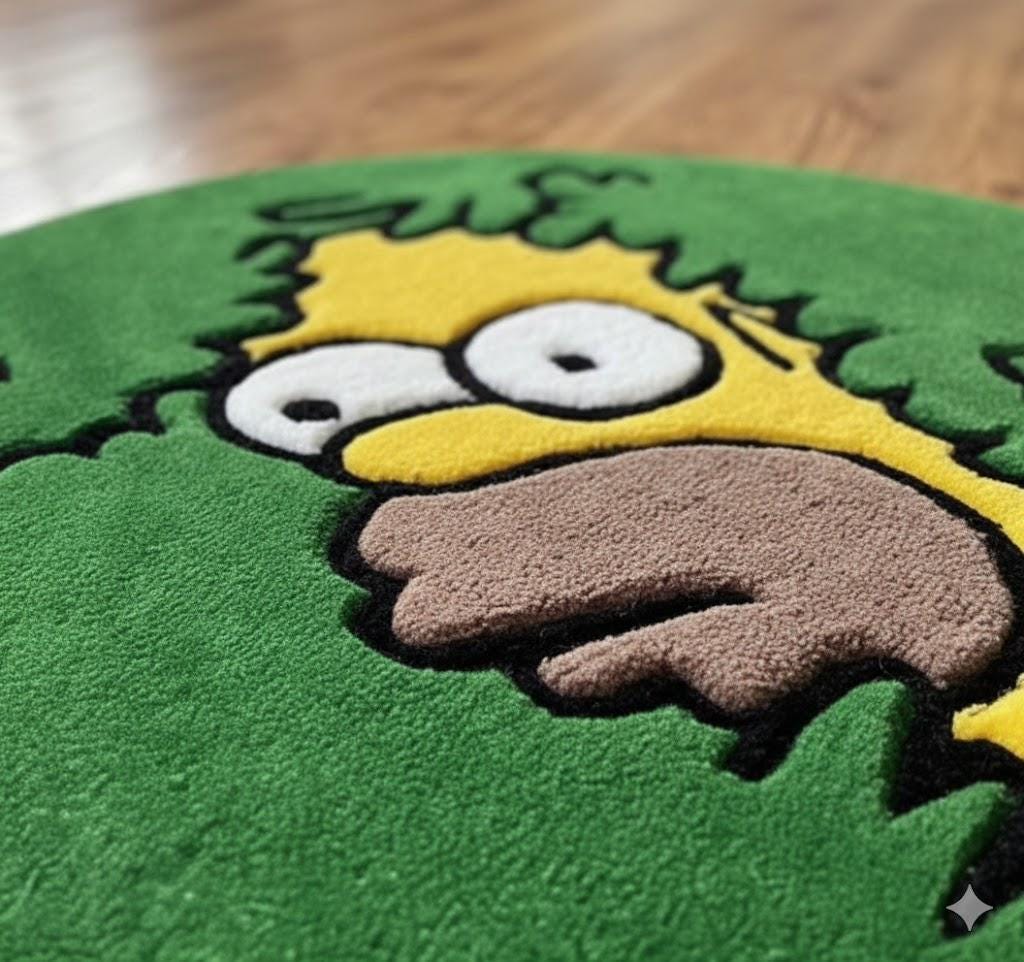 Reg Rug Face Handmade Cartoon Face Rug: Tufted Green Carpet for Cartoon Lovers - Etsy