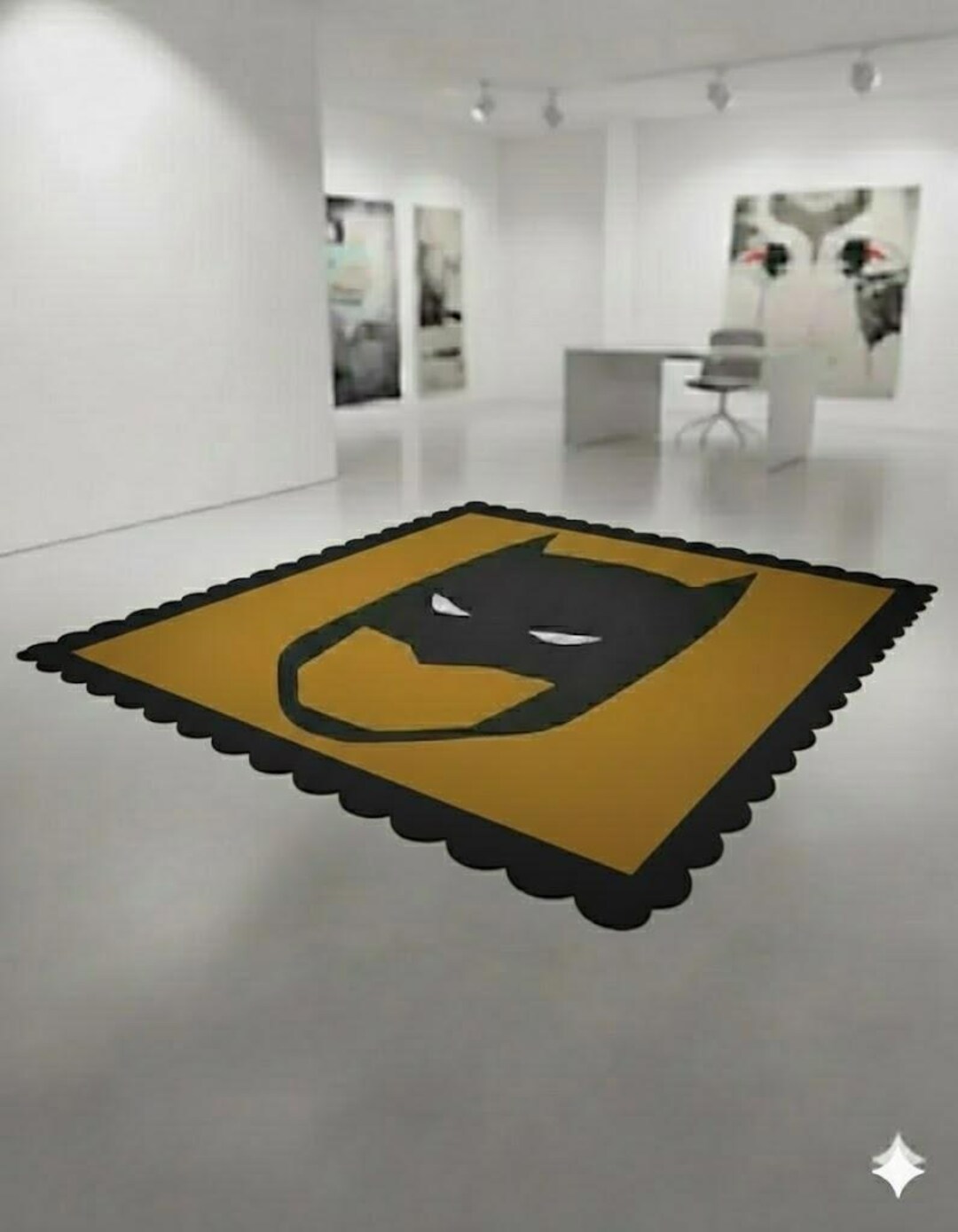 Modern Black Bat Hero Logo Rug, Superhero Inspired and Manufacture With ...