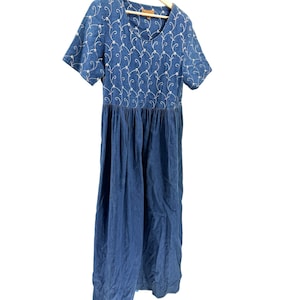 90s Embroidered Dress - Etsy