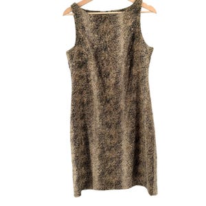 Vintage 90-tals CDC Petites brun ormskinnsmönstrad miniklänning