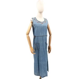 jane ashley denim dress Petite Large Denim Dress, Pockets, Heart Buttons Embroidered Flowers Jane  Ashley